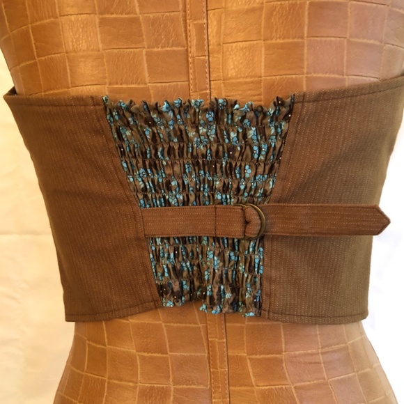 Brown Tailored Pinstripes Button Front Vest - Picture 4 of 13